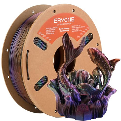 ERYONE Burnt Titanium Rainbow PLA Filament 3D Printer 1.75mm +/-0.03mm, 1kg(2.2LBS)/Spool, Nebula (Dark Gold & Green & Blue Purple) - color: Burnt Titanium Nebula, size: 1KG