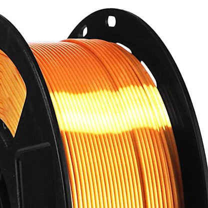 Silk Gold PLA Filament, 1kg 2.2lbs 1.75mm 3D Printing Material, Widely Support for FDM 3D Printer, Pack with Extra Filament Sample by BBLIFE - color: Gold