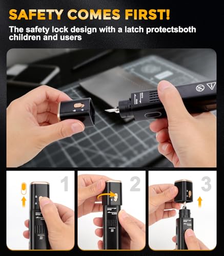 40kHz Ultrasonic Cutter Knife with OLED Display – Precision Cutting & Polishing Tool for 3D Printing, Model Making & DIY – 4 Modes, Stable Power for Plastic, Resin, Wood, Leather (50 Blades)