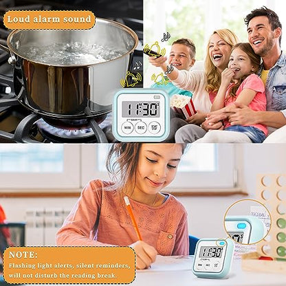 Timer, Kitchen Timers for Cooking Classroom Timer for Kids Teachers Digital Magnetic Timers 2 Pack, Blue - color: Blue