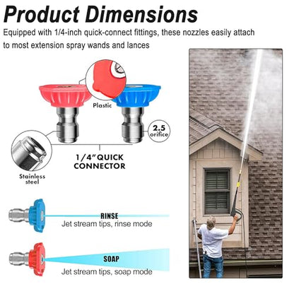 5000 PSI Universal Second Story High Reach Pressure Washer Nozzle Kit