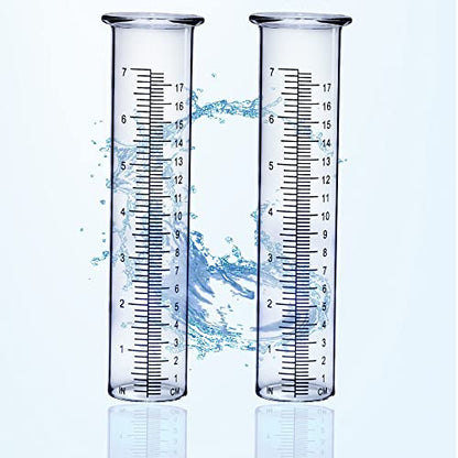BIUWING Plastic rain Gauge Replacement Tube, 7'' Capacity rain gauges Tubes for Yard Garden Outdoor Home, Best Rated, No Frost Freeze Crack, Not Fragile (2 pcs) - color: 2 Pcs Plastic Rain Gauge Replacement Tube
