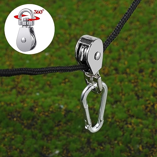 Shappy 42 Pcs Pulley Block System Set, M20 Pulley Wheel Stainless Steel