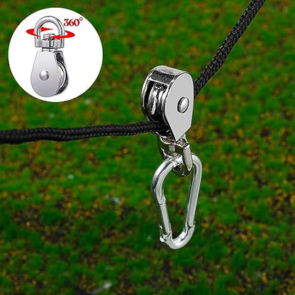 Shappy 42 Pcs Pulley Block System Set, M20 Pulley Wheel Stainless Steel
