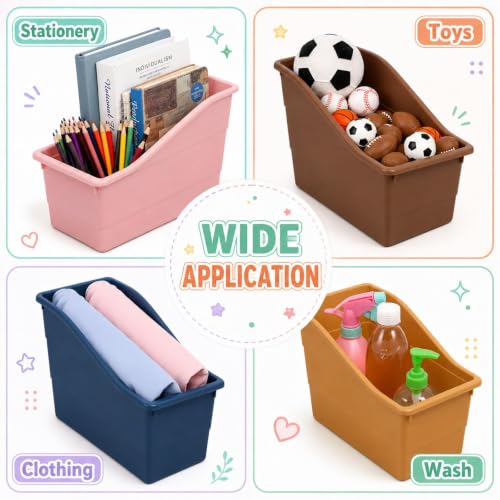 gisgfim 12 Pack Large Book Bins with Labels (Retro) - color: Retro
