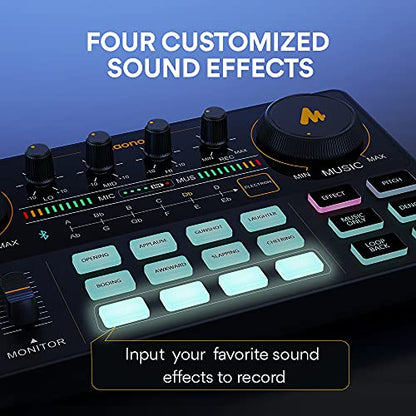 MAONO Podcast Equipment Bundle with Audio Mixer & 3.5mm Mic for Streaming - color: AU-AM200-S6 Black