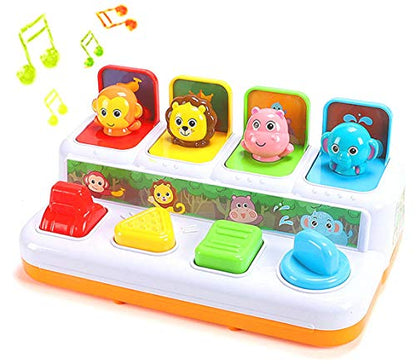 Animal Park Interactive Pop Up Music Toy,Up- Early Education Activity Center Toy, Ages 7 8 9 10 11 12 Months and up Infant Toddlers Toys.