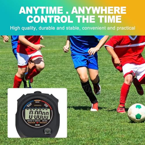 2 Pack Digital Stopwatch Timer: Large Display, 1/100 Sec Accuracy, Time/Date/Alarm - Handheld Stop Watch for Sports, Coaches, Kids, Referees, Training, Cronometro Digital, Includes Lanyard