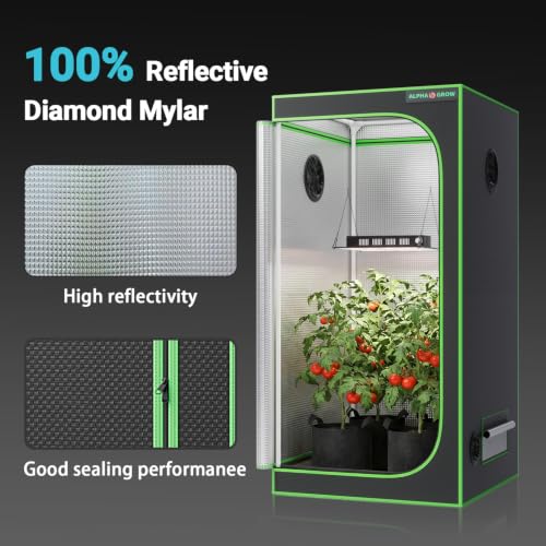 28x28 Grow Tent Kit with LED Grow Light, 28"x28"x63" 1680D Mylar Indoor Grow Tent Starter System with AG1000 100W Full Spectrum Dimmable Plant Light for Hydroponics, Herbs, Vegetables, Seedlings - size: 28" x 28" x 63"