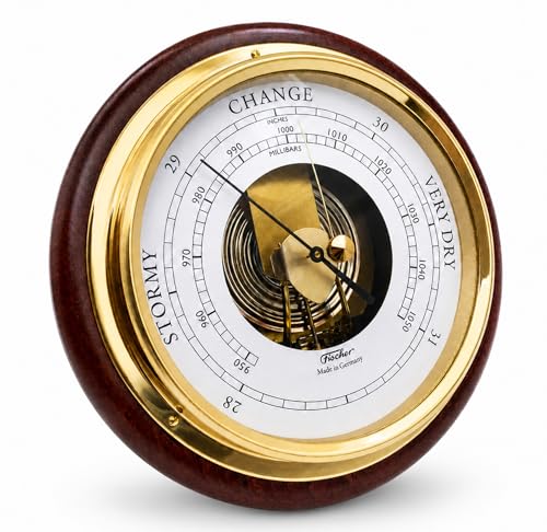 Fischer Barometer Pascal, Brass-Mahogany 6.7"" / 170 mm - 1434B-22-US (US Version)