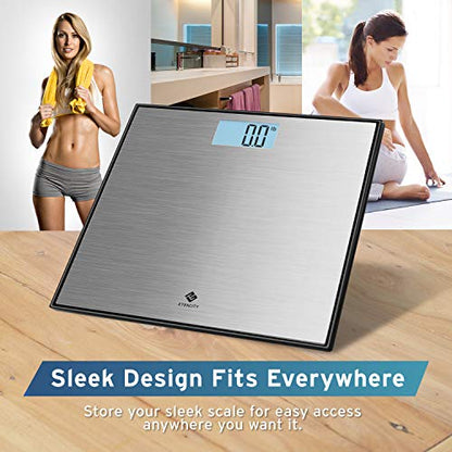 Etekcity Stainless Steel Digital Body Weight Bathroom Scale, 400 Pounds - color: Silver, size: 11.8 x 11.8 inches