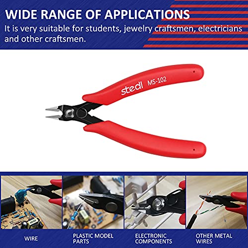 stedi 5.3-inch Model Nipper, with Sharp Double-Edged Blades,Plastic Model Tools,Used for Gundam Plastic Model Repair, Clean Cutting and Precision Cutting, Red - style: Double-edged (Red_for Beginners)