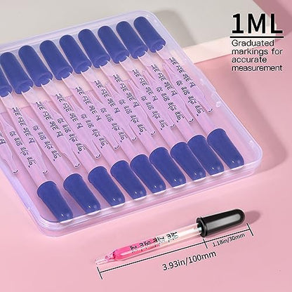 Teenitor 20Pack Droppers Eye Dropper 1mL, Droppers for Oils, Medicine Dropper Glass Dropper, Straight-Tip Eye Dropper Pipette Dropper for Oils, Ear Dropper Eye Droppers for Feeding Lab Medicine