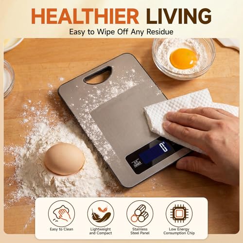 Food Scale, Digital Kitchen Scale with Hanging Loop, 11lb Baking Scale - color: Silver