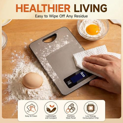 Food Scale, Digital Kitchen Scale with Hanging Loop, 11lb Baking Scale - color: Silver