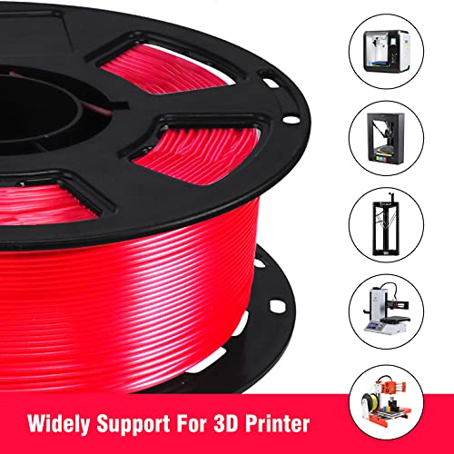 BBLIFE Silk PLA Filament, Ruby Red 1.75mm PLA 3D Printer Filament - color: Red