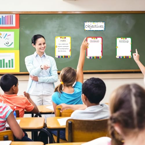 Classroom Learning Objectives Board, 9pcs Magnetic Schedule Display - style: Portrait Whiteboard
