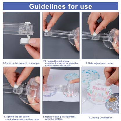 58mm/2.25 Inch Clear Circle Cutter Button Maker Tools, Adjustable Multi-Size Badge Making Round Cutting Tool, Cutting Knife Photo Paper Model Circle (70-210mm) - size: 70-210mm