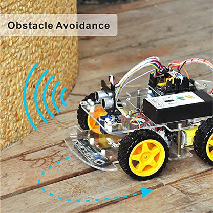 OSOYOO Robot Car Starter Kit for Arduino | STEM Remote Controlled App Educational Motorized Robotics for Building Programming Learning How to Code | IOT Mechanical DIY Coding for Teens Adults - style: V2.1 robot car Without battery