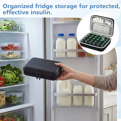 Teenyyou 30 Slots Peptide Case for Fridge Fits Standard 10ml/3ml Vials - color: Black, size: 30 Slots Fit 10ml/3ml, style: Solid