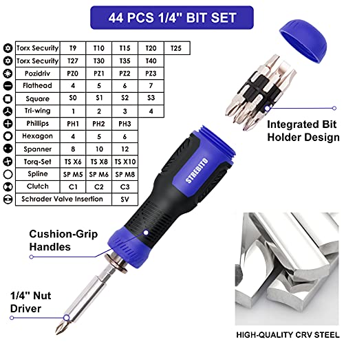 STREBITO 191-Piece Multi-Bit Screwdriver, Precision Screwdriver Set(Blue) - color: Blue
