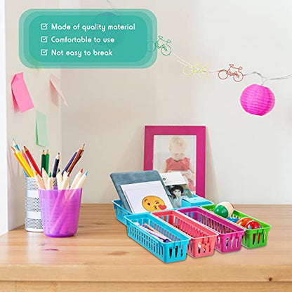 Patelai 10 Pcs Plastic Colorful Classroom Pencil Baskets
