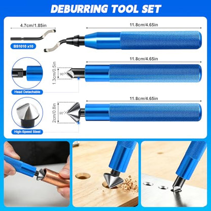 AOBOPLE 74 Pcs 3D Printer Tool Kit with Deburring Tool& Countersink Reamers - color: 74 Pcs