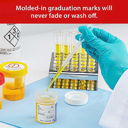 Globe Scientific 135038 LDPE Graduated Transfer Pipet, Large Bulb, Sterile, Individually Wrapped, Cellophane Wrap, 155mm Length, 7.0mL Capacity (Case of 400)