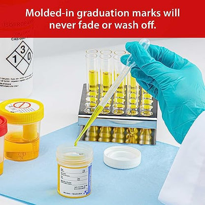 Globe Scientific 135038 LDPE Graduated Transfer Pipet, Large Bulb, Sterile, Individually Wrapped, Cellophane Wrap, 155mm Length, 7.0mL Capacity (Case of 400)