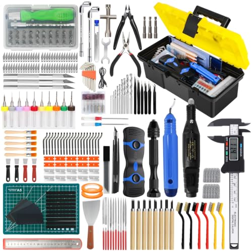304PCS 3D Printing Accessory Tools with Tool Box for 3D Printer Modeler Basic Tools,Multi-spec Nozzle Cleaning Remove Kit & mini Electric Grinder for Remove/Trim and Finish 3D Print - style: 304PCS