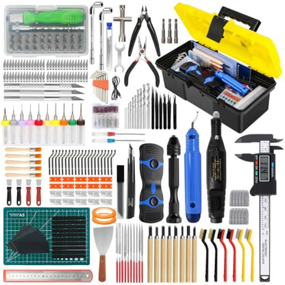 304PCS 3D Printing Accessory Tools with Tool Box for 3D Printer Modeler Basic Tools,Multi-spec Nozzle Cleaning Remove Kit & mini Electric Grinder for Remove/Trim and Finish 3D Print - style: 304PCS