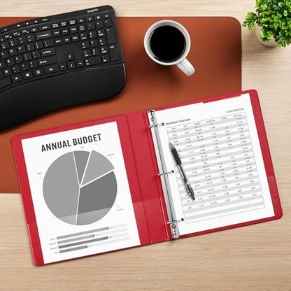 Staples Standard View Binder, 1 Inch Round Ring, Red, 175 Sheets - color: Red, size: 1-Inch, style: 1 Pack
