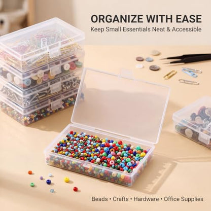 Jetec 6 Pieces Small Clear Plastic Storage Box, 5.2 x 3 x 1.2 Inch - size: 5.2 x 3 x 1.2 Inch