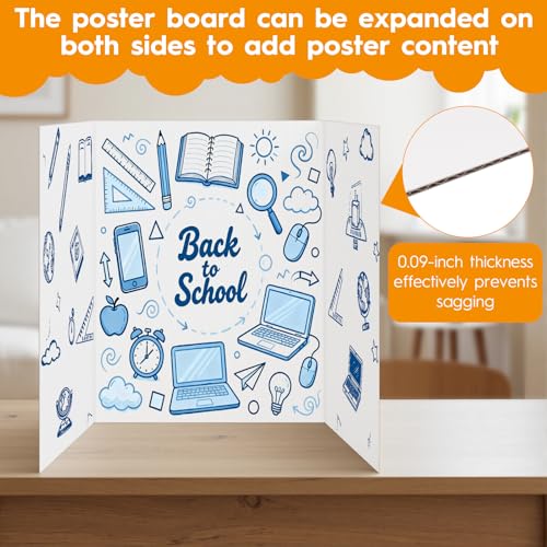 2 Pack Display Boards for Presentations, 25.8" X 16.9" Cardboard Poster Board with Smooth Finish & Fibrous texture Interior, Foldable for School Projects, Science Fairs, Event Displays, and Business