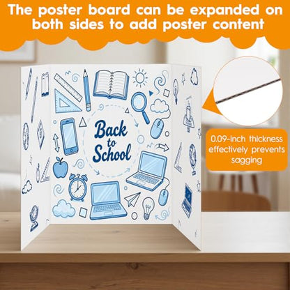 2 Pack Display Boards for Presentations, 25.8" X 16.9" Cardboard Poster Board with Smooth Finish & Fibrous texture Interior, Foldable for School Projects, Science Fairs, Event Displays, and Business