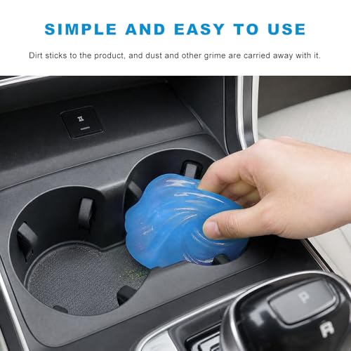 Car Cleaning Gel, Reusable Air Vent Detailing Putty Automotive Dust Removal Slime, Universal Dashboard Dusting Mud Interior Cleaner for Vehicles Keyboards Laptops Keys (Blue) - color: Blue