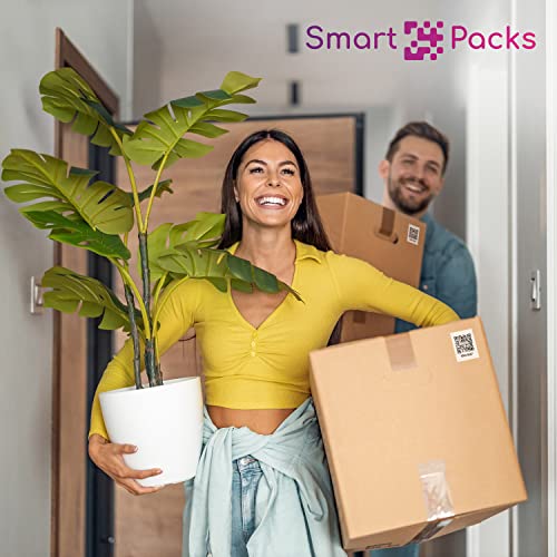 SmartPacks QR Stickers - Premium Smart Labels for Storage Bins | Advanced Pack and Track Labels with QR Code for Inventory, Storage, Moving | 48 Stickers