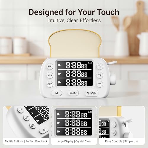 Digital Kitchen Timer for Cooking Magnetic Countdown Timers White - color: White