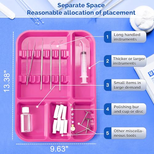 JMU Pink Dental Instrument Trays Size B 13.25" x 9.75" - color: Pink, size: 1