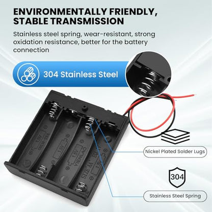SDTC Tech 4 x 1.5V AA Battery Holder with Wires - size: 4AA