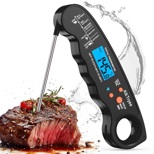 Digital Instant Read Meat Thermometer Kitchen Cooking Food Candy Thermometer for Oil Deep Fry BBQ Grill Smoker Thermometer by AikTryee - color: Black-SR807