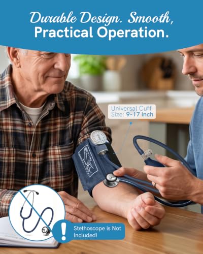 FriCARE Manual Blood Pressure Cuff for Nurses/Nursing/Medical Students - color: Navy Blue