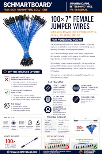 Qty. 100 7" Female Jumper Wires