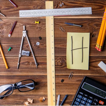 Tellegloww 12 Packs Wooden Rulers 18 Inch with Single Metal Side Bulk Inches Centimeter Metric Measuring Rulers for Students School Office Supplies