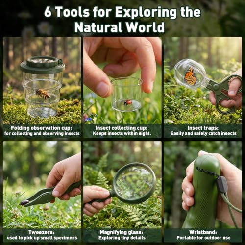 SEEKID Bug Catcher Kit for Kids with 2.4" Screen, Dark Green - color: Forest Green