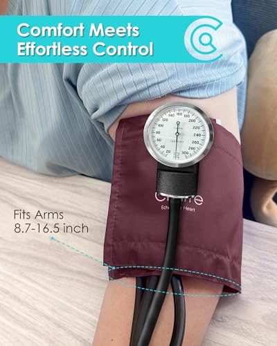 Manual Blood Pressure Cuff with Stethoscope for Nursing Students - color: Red, style: With Basic Stethoscope