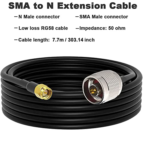 onelinkmore 25ft N Male to SMA Male RG58 Coax Cable for Antenna & SDR - size: 25FT