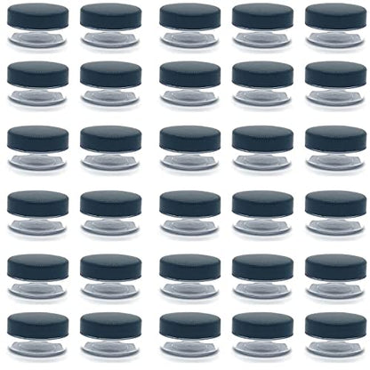 30 Pcs Sample Containers, 10 Gram Mini Sample Jars with Black Lid - color: Black