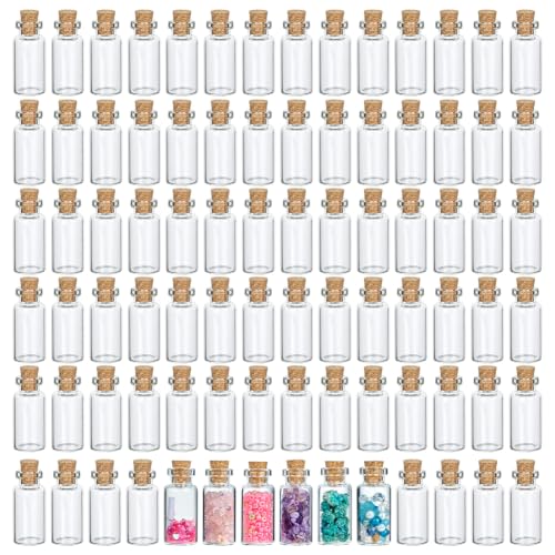 PH PandaHall 200pcs 4ml Clear Glass Jars with Cork Stoppers Mini Glass Bottles Small Transparent Vials Tiny Jars for DIY Crafts Essential Oils Perfume Wedding Favors Party Decorations Gift Making - size: 4ml