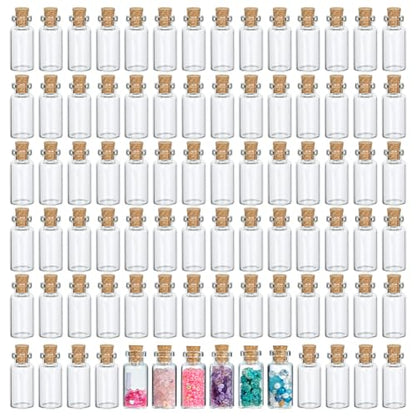 PH PandaHall 200pcs 4ml Clear Glass Jars with Cork Stoppers Mini Glass Bottles Small Transparent Vials Tiny Jars for DIY Crafts Essential Oils Perfume Wedding Favors Party Decorations Gift Making - size: 4ml